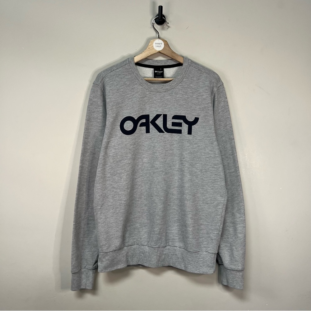 Oakley Gray Crewneck Sweatshirt with Black Logo